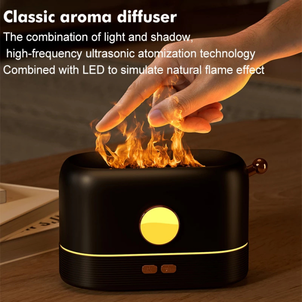 USB Led Home Óleo Essencial Flame Aromaterapia Difusor